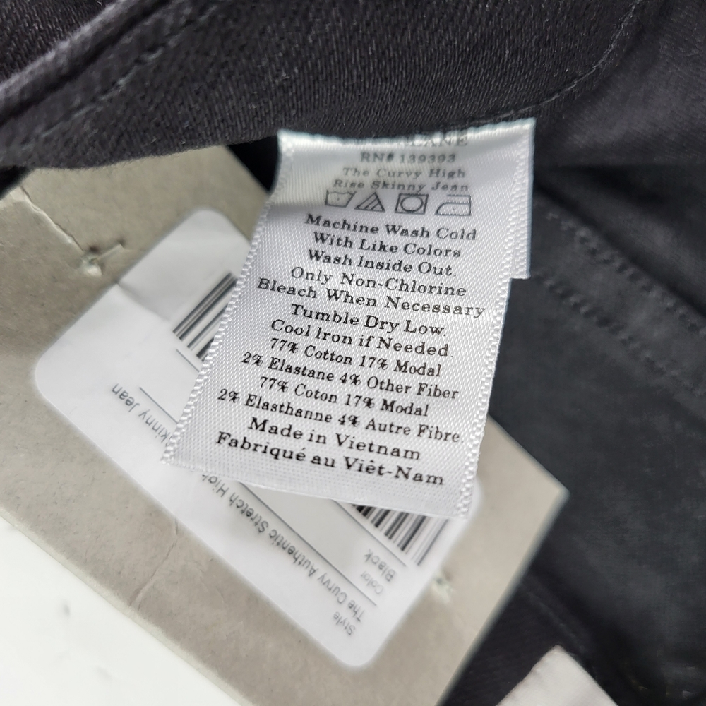 Everlane Black Curvy High Rise Skinny Jeans sz 26 regular - Picture 4 of 6